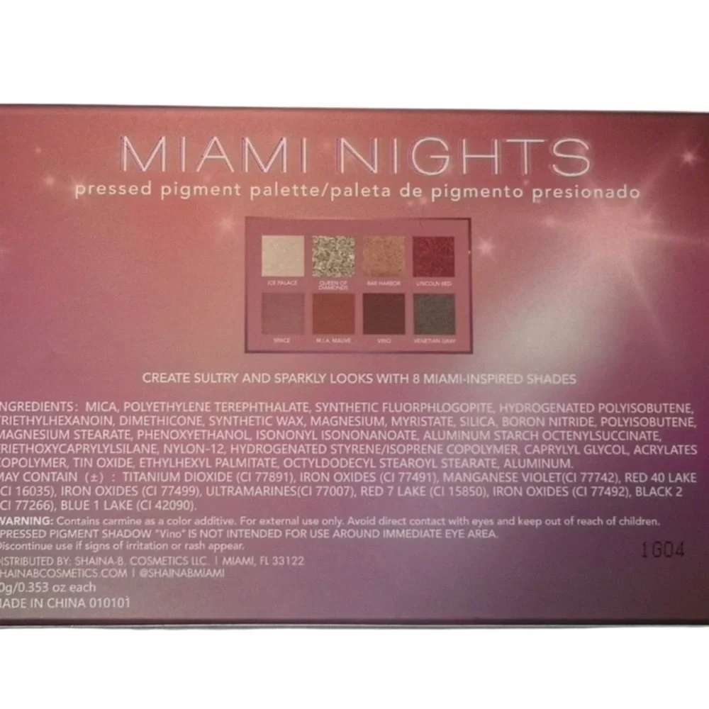 Shaina‎ B Miami nights pressed pigment palette